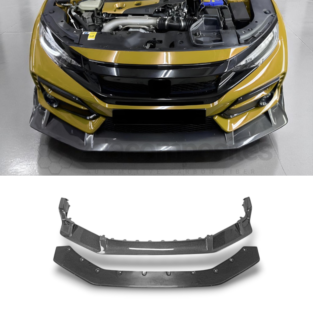 Carbon Fiber Front Lip Track Style for 10th Gen Civic Type R (2016'-2021')