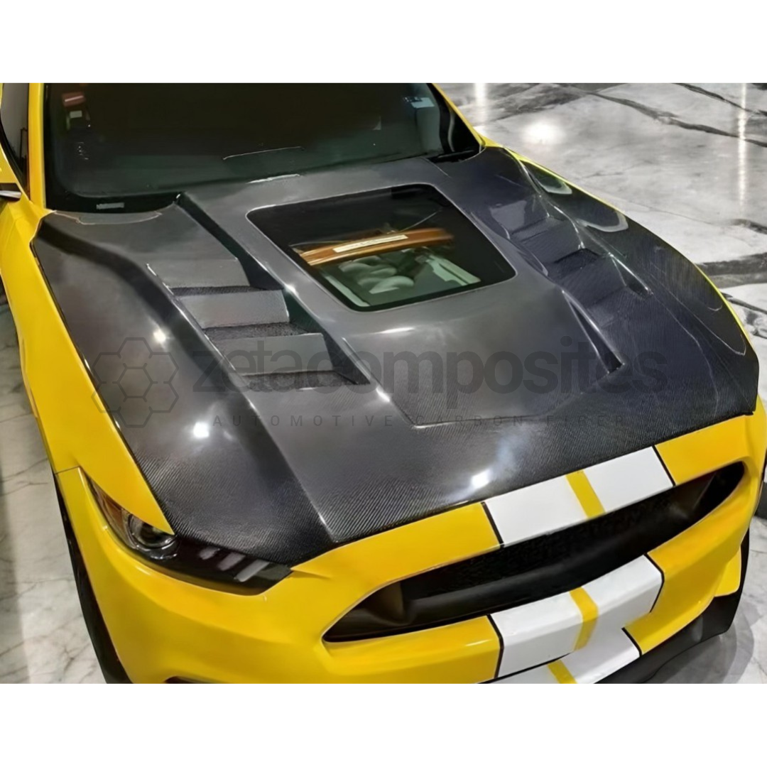Carbon Fiber Glass Window Hood for S550 Mustang (15'-23')