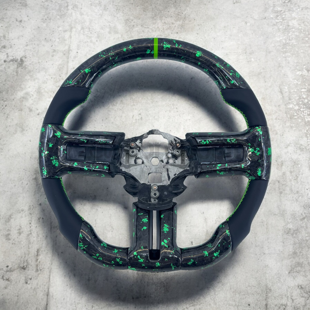 Carbon Fiber Steering Wheel for Mustang (2010'-2014') (Carbon Button Frames Included)