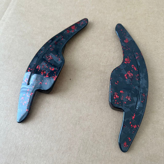 6th Gen Camaro Red Forged Flakes Carbon Fiber Paddles Shifter Extensions