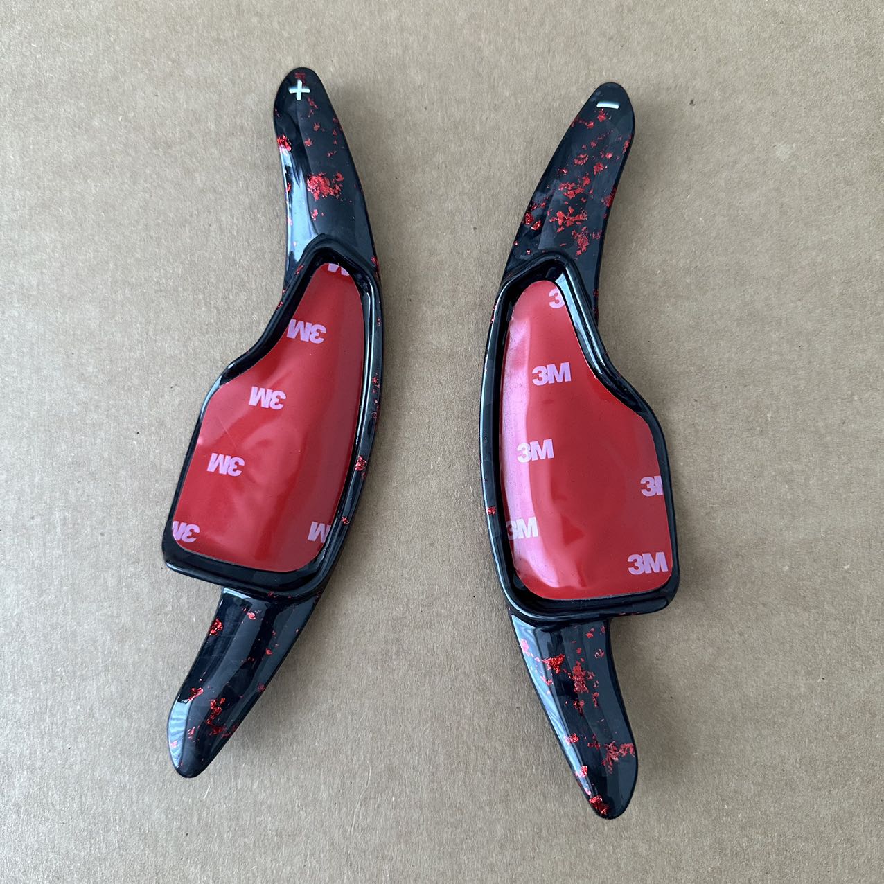 6th Gen Camaro Red Forged Flakes Carbon Fiber Paddles Shifter Extensions