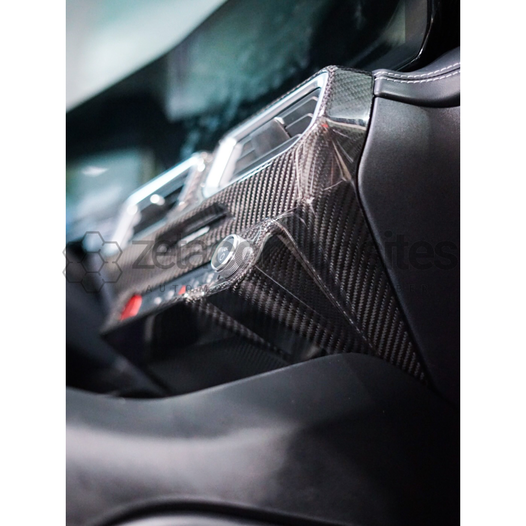 S650 2024+ Mustang Carbon Fiber Central Control Panel Cover