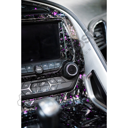 2014-2019 C7 Corvette Full Carbon Fiber Interior Trim - Forged Carbon Purple Flakes