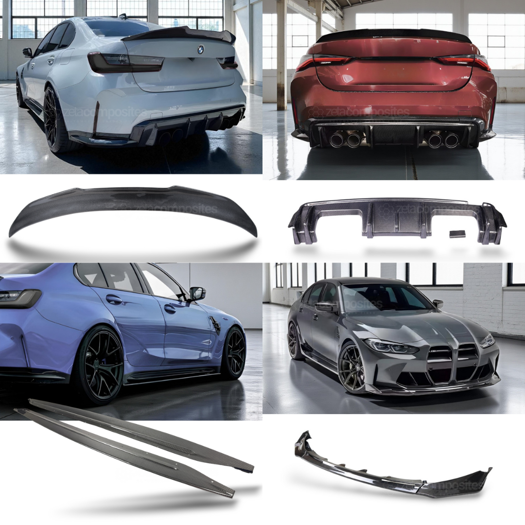 Carbon Fiber Aero Kit for BMW G80 G82 G83 M3 M4 Lip/Diffuser/Side Skirts/Spoiler