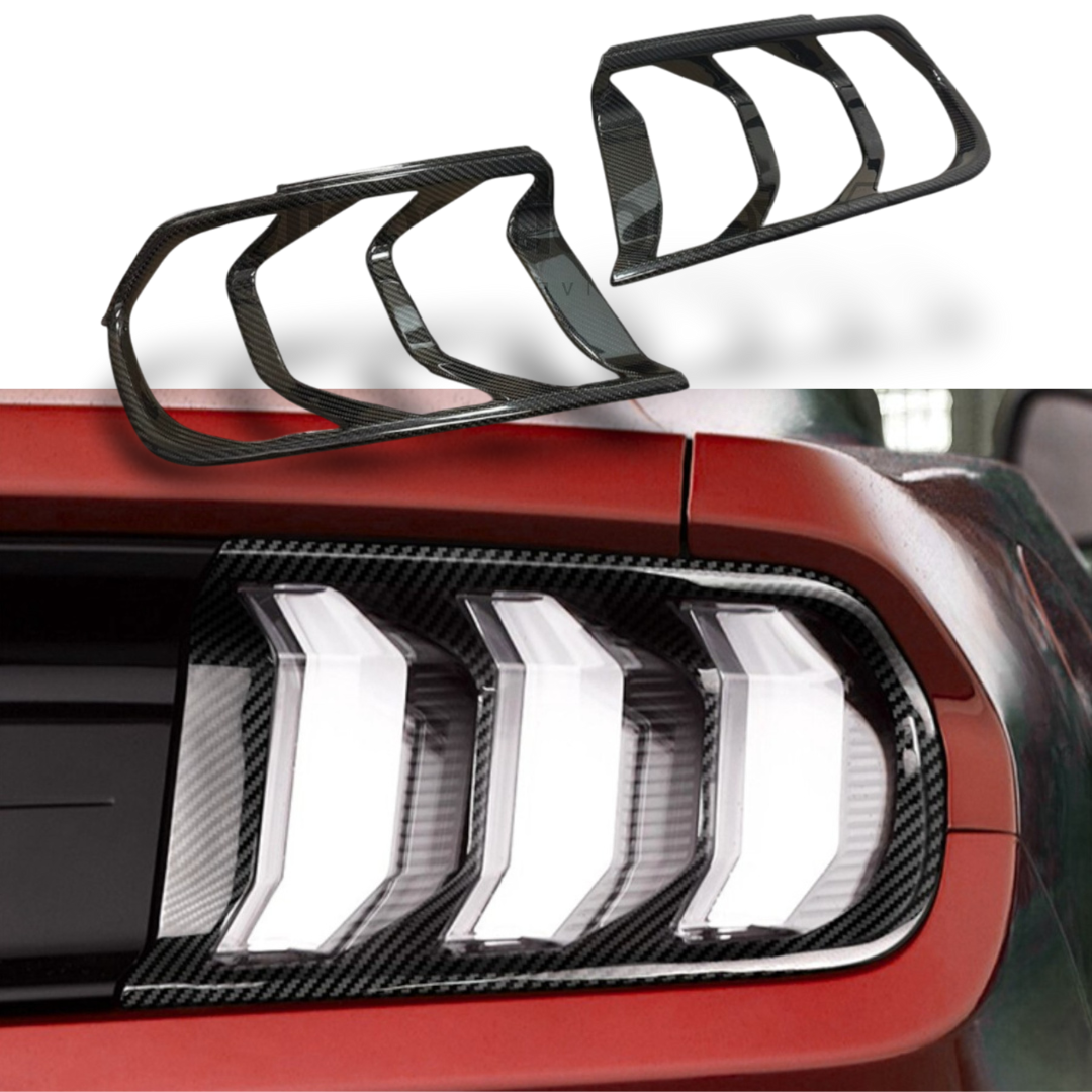 Carbon Fiber Taillight Trim Set for Mustang S550 (15'-23')