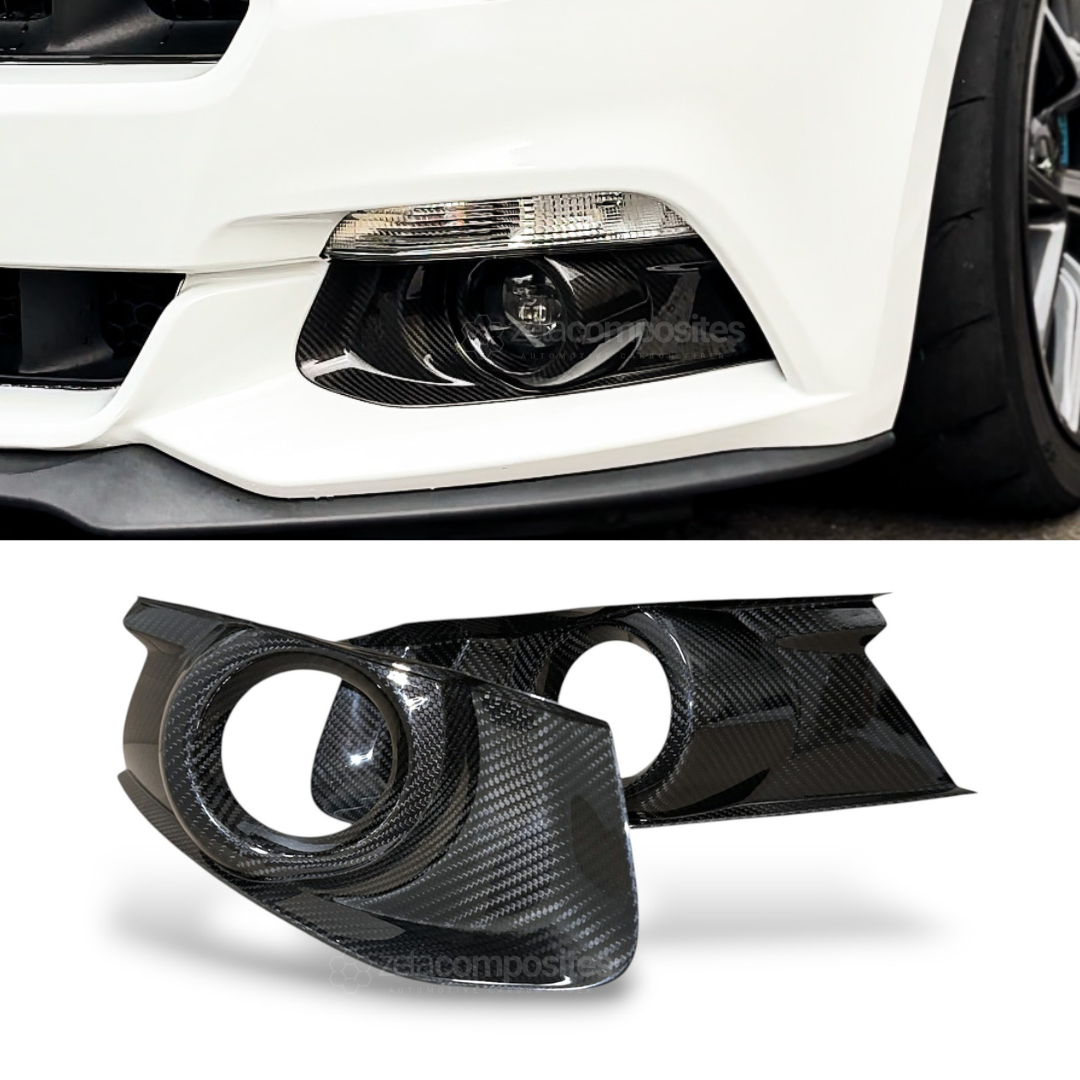 Carbon Fiber Fog Light Bezel Inserts for 15'-17' Mustang
