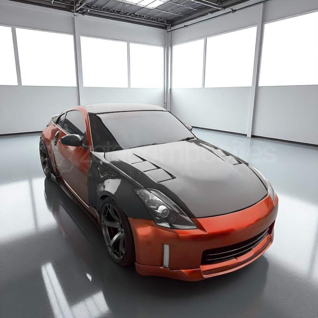 Carbon Fiber Hood Track Style for Nissan 350z