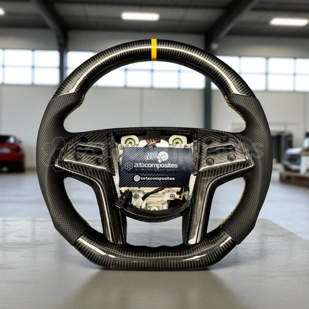 Carbon Fiber Steering Wheel with Button Frame for Cadillac (15'-20') Escalade (13'-19') XTS (14'-16')