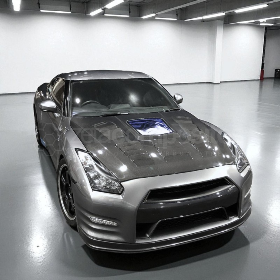 Carbon Fiber Transparent Window Hood for Nissan GTR R35 (All Years)