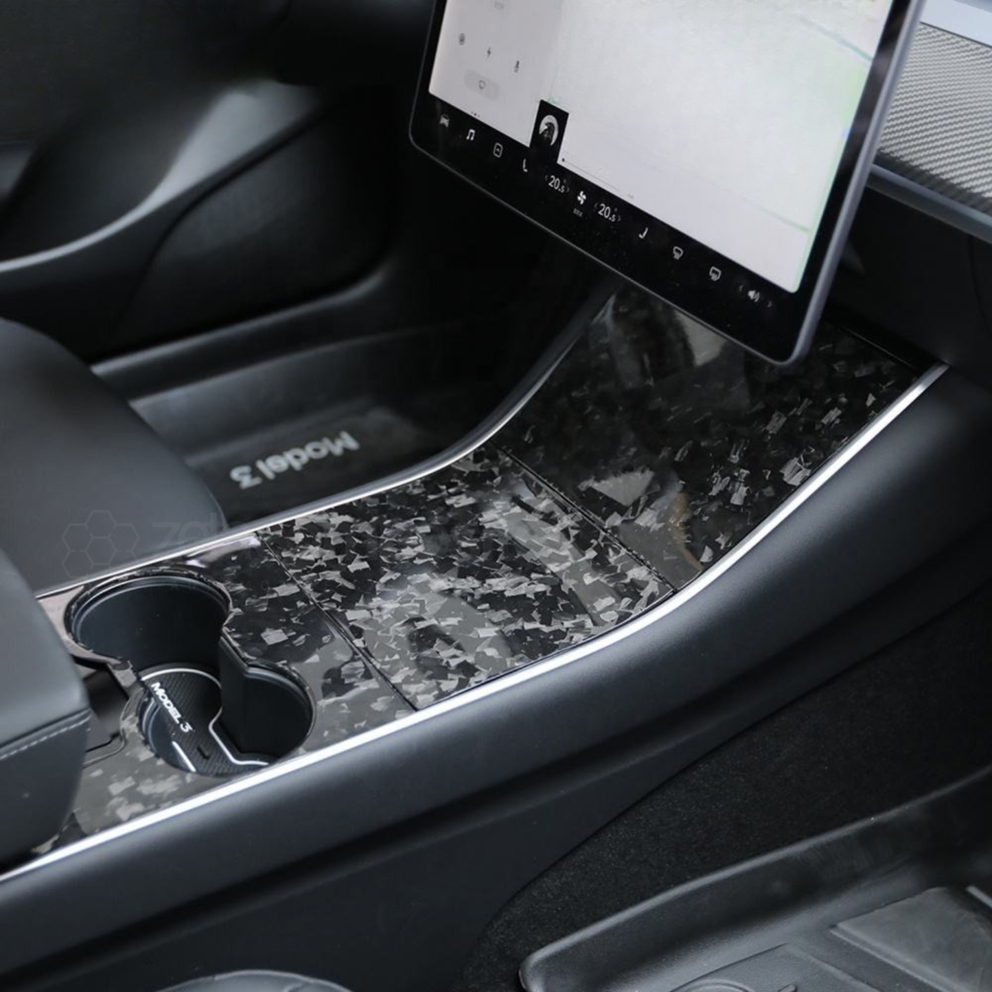 Real Carbon Fiber Center Console Cover for Tesla Model 3 / Model Y