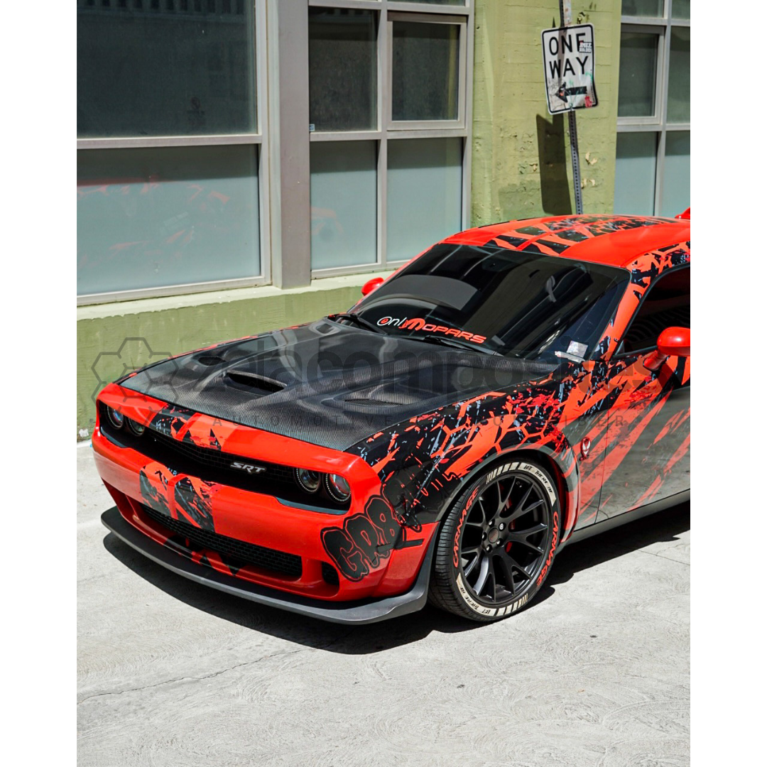 Challenger Hellcat Carbon Fiber Hood OEM Style