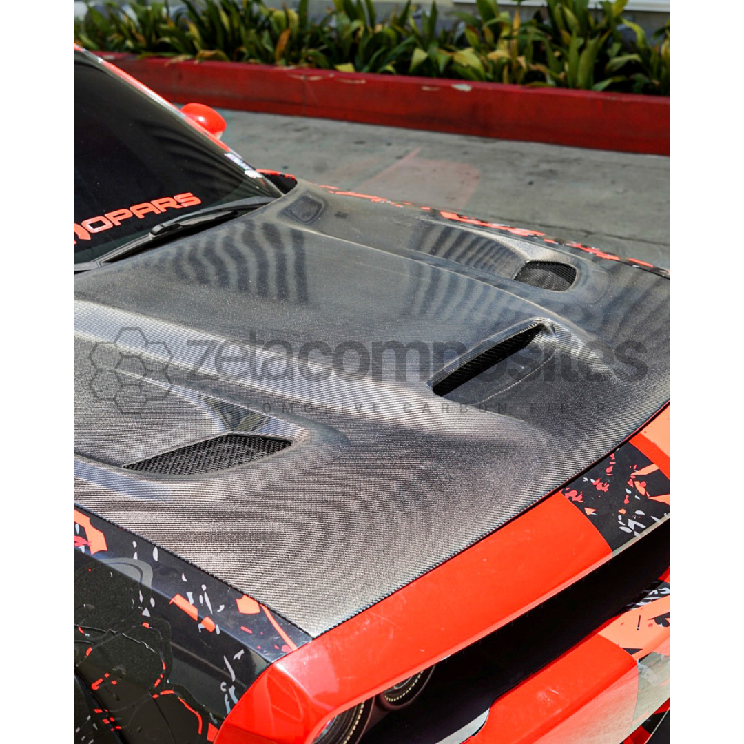 Challenger Hellcat Carbon Fiber Hood OEM Style