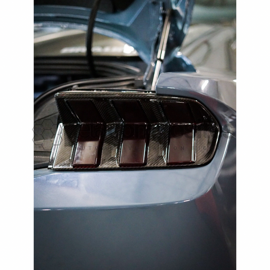 Carbon Fiber Mustang S650 2024+ Rear Tail Light Trim Bezel Covers