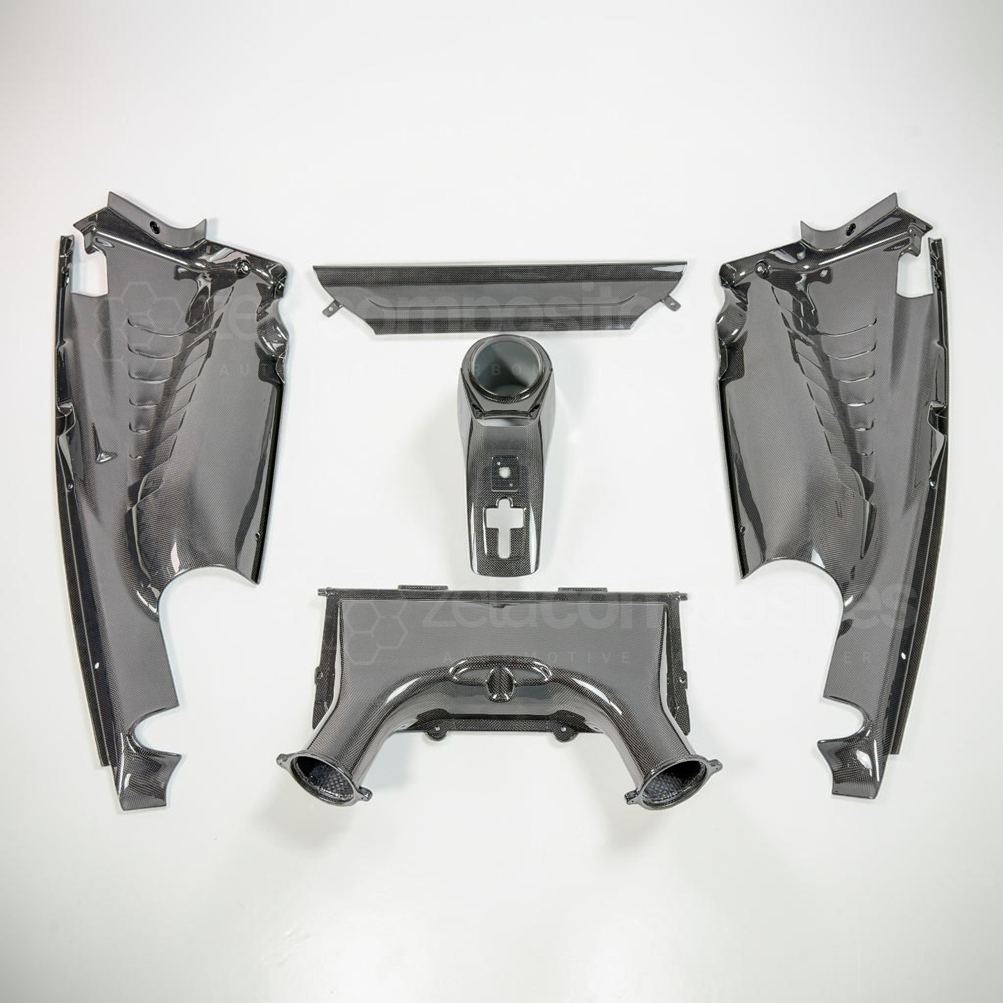 Ferrari 488 GTB Carbon Fiber Engine Bay Panels Replacement Kit
