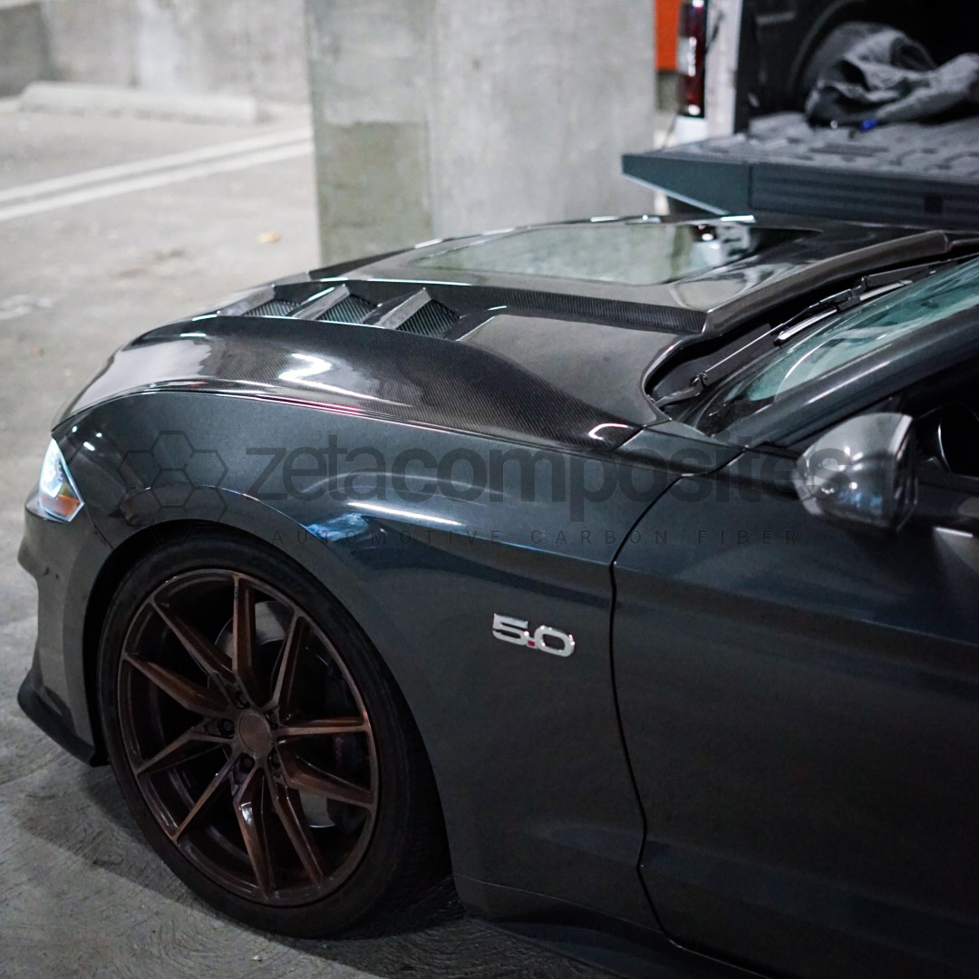 Carbon Fiber Glass Window Hood for S550 Mustang (15'-23')