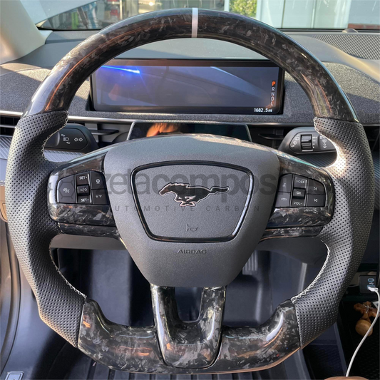 custom carbon fiber steering wheel for mach e