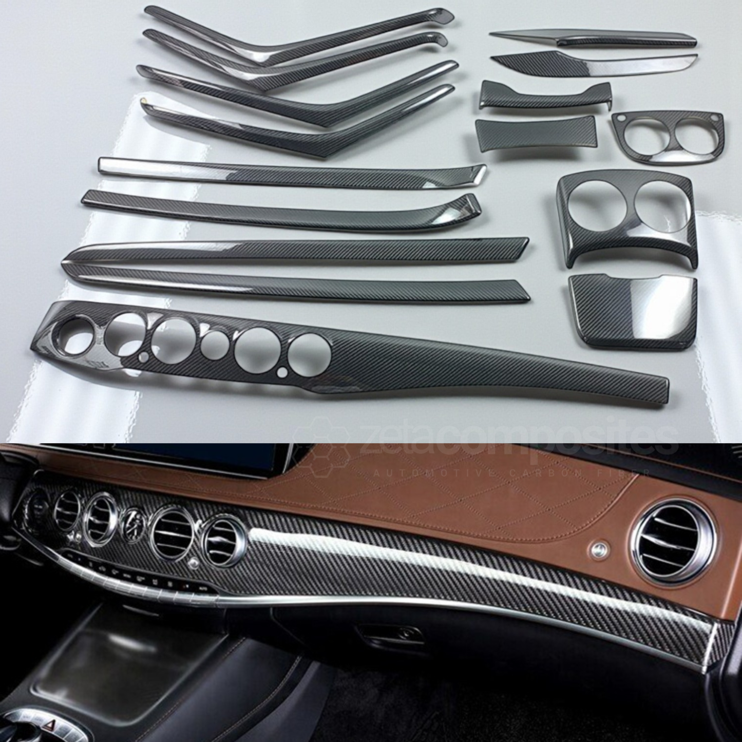 Real Carbon Fiber Interior Kit for Mercedes Benz W222 S Class S65 Models