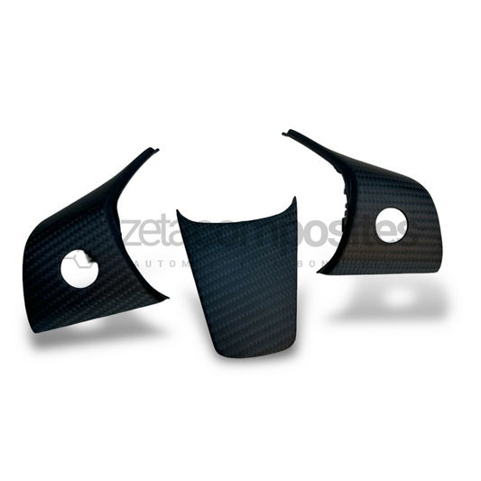 Tesla Model 3 Model Y Carbon Fiber Steering Wheel Button Trim Replacement Set