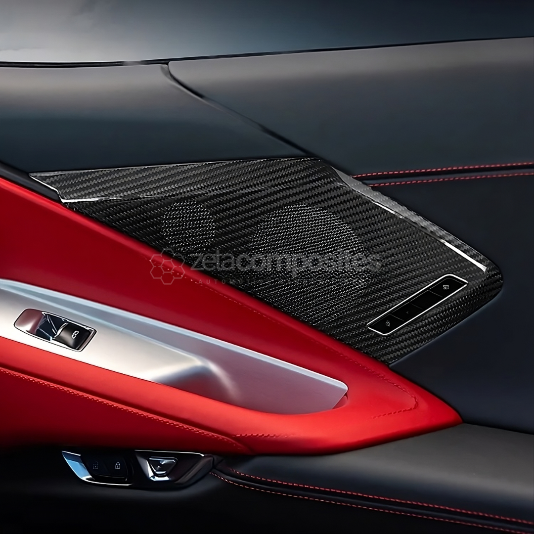 (2020'+) C8 Corvette Carbon Fiber Door Speaker Covers