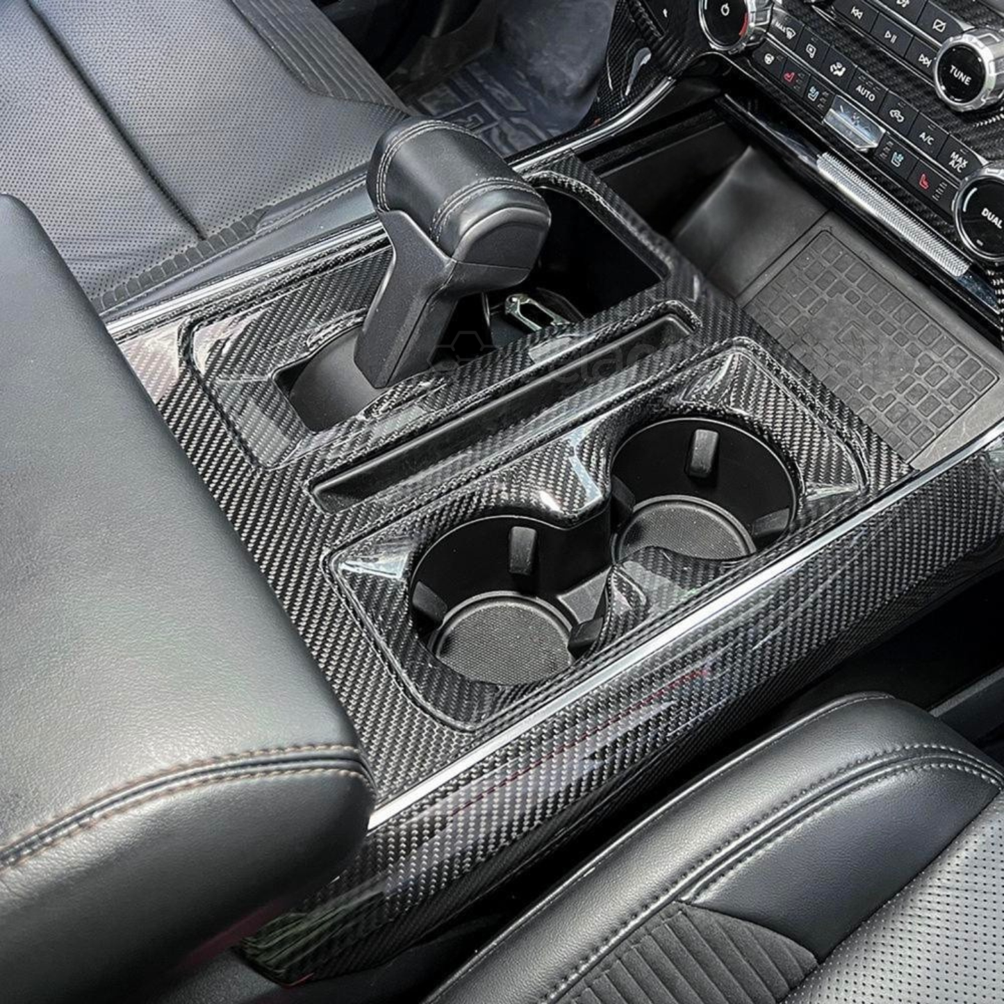 Carbon Fiber Cup Holder Shifter Bezel Cover for F150 (2021'+)
