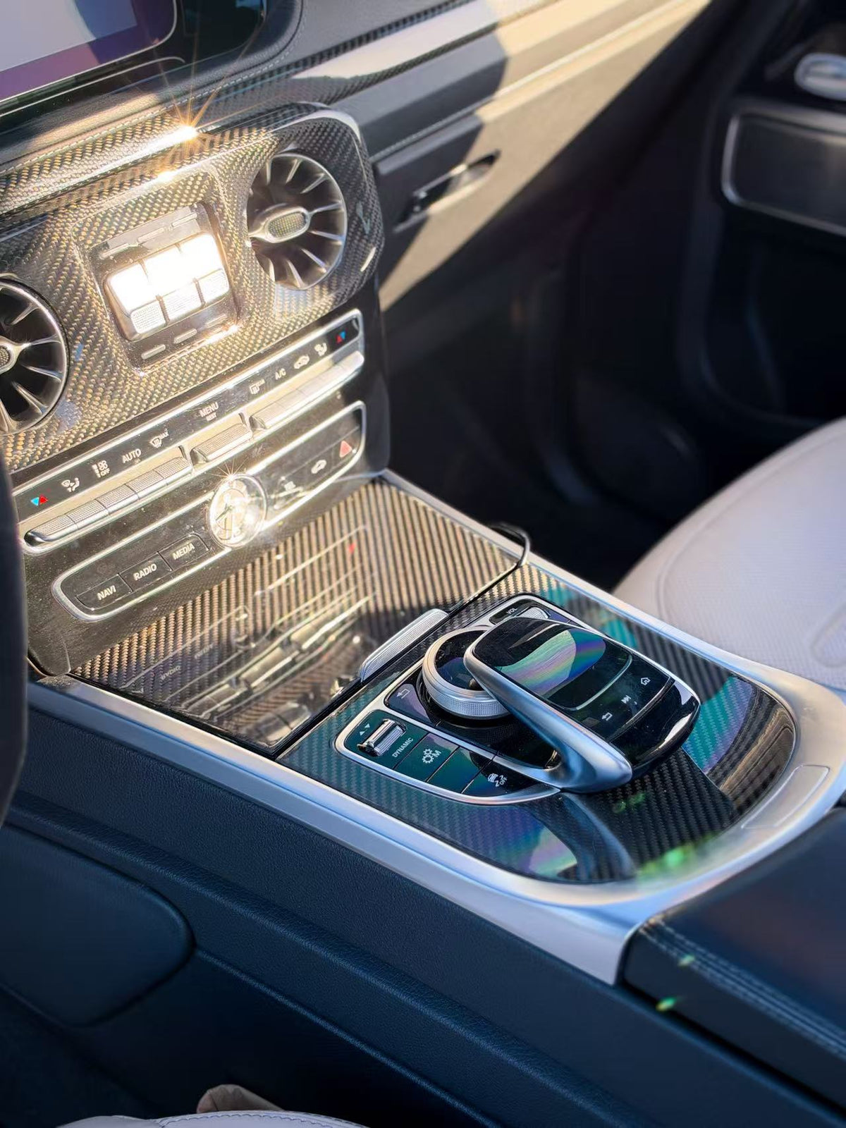 (2019'+) Mercedes G550 G63 Carbon Fiber Center Console Covers Precision