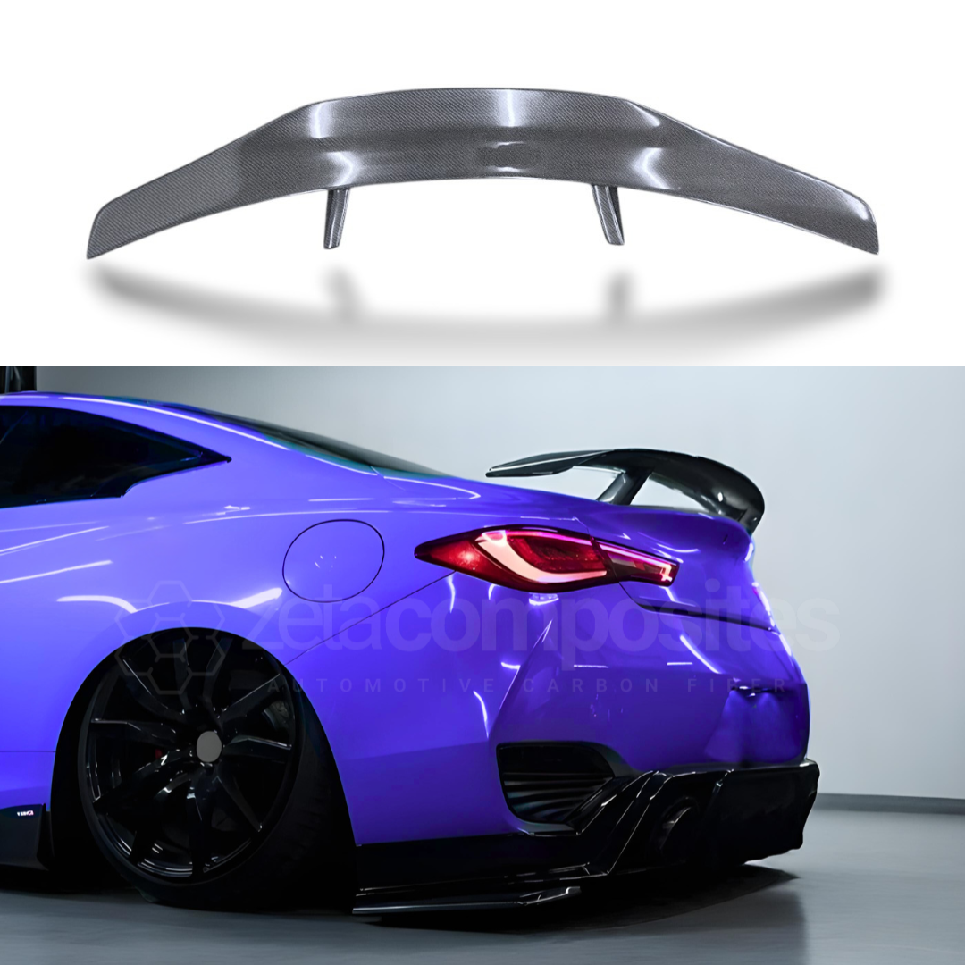 For 2017-2022 Infiniti Q60 Coupe V-Style Real Carbon Fiber Trunk Spoiler Wing For 2017-2022 Infiniti Q60 Coupe V-Style Real Carbon Fiber Trunk Spoiler Wing