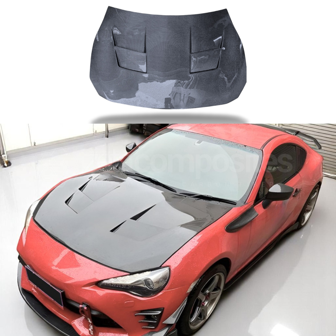Carbon Fiber Hood Scion FRS / Subaru BRZ / Toyota 86 2013-2020 - Quad Vent Style