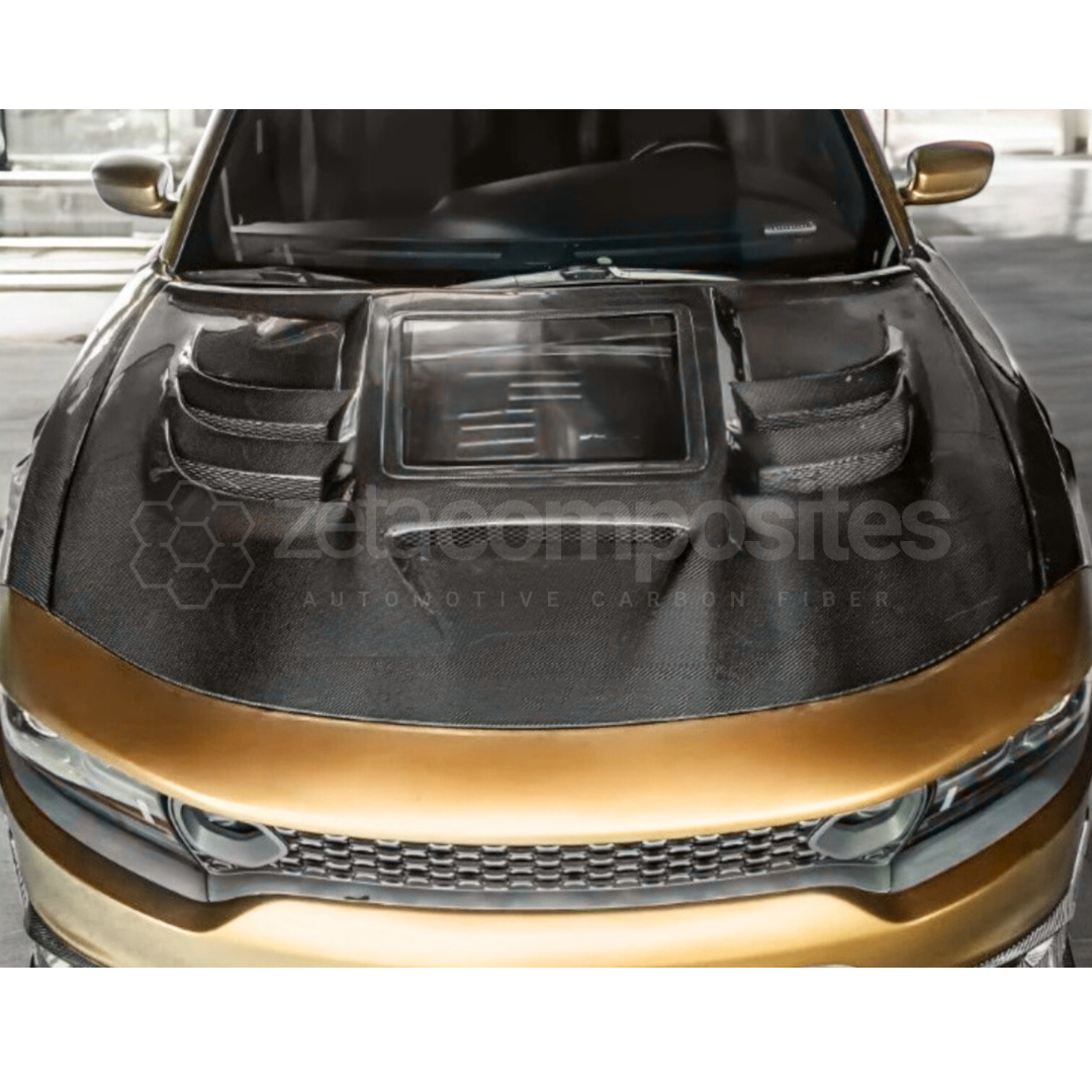 Dodge Charger Carbon Fiber Hood with Glass Window (2015-2023)