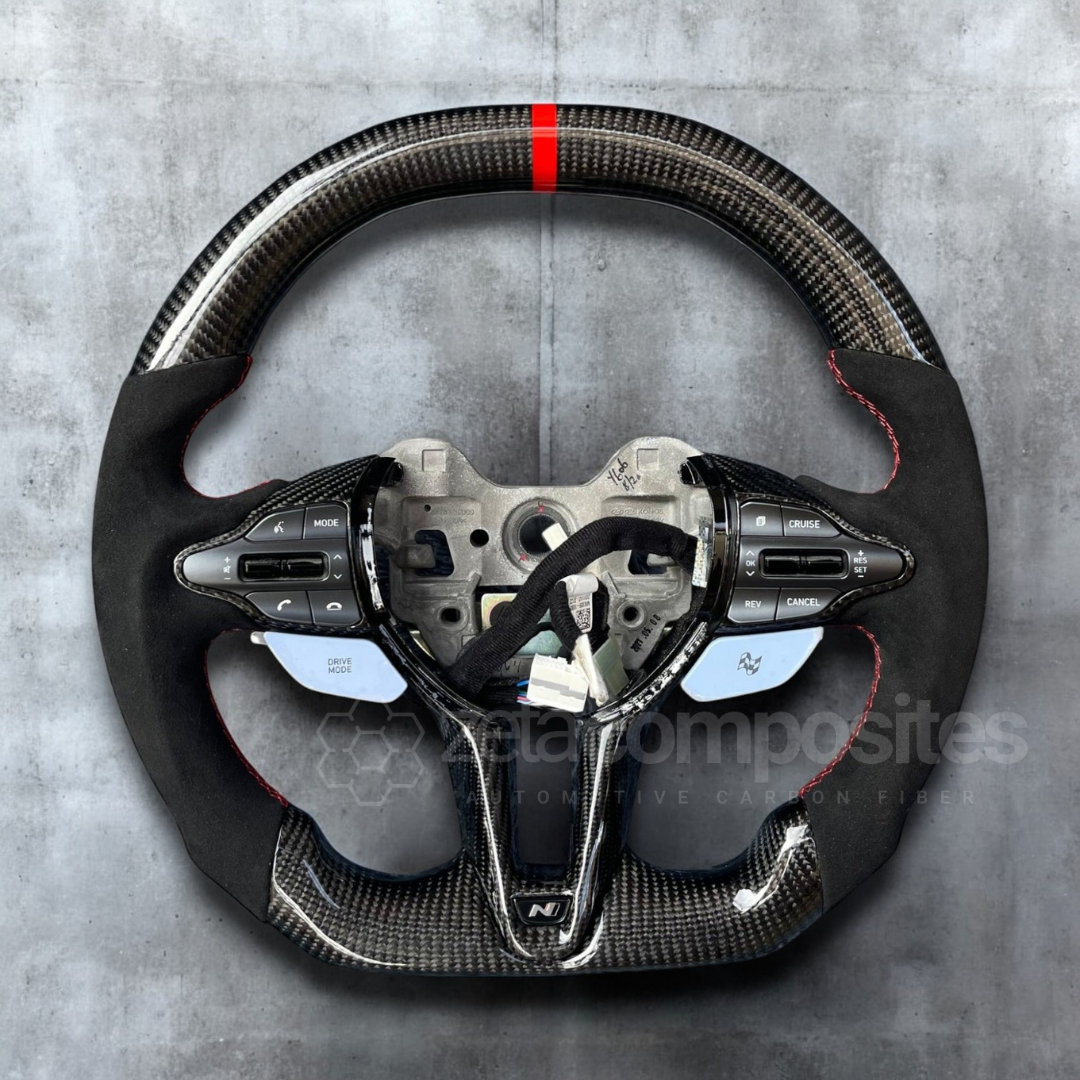 custom carbon fiber steering wheel for 2019+ hyundai veloster