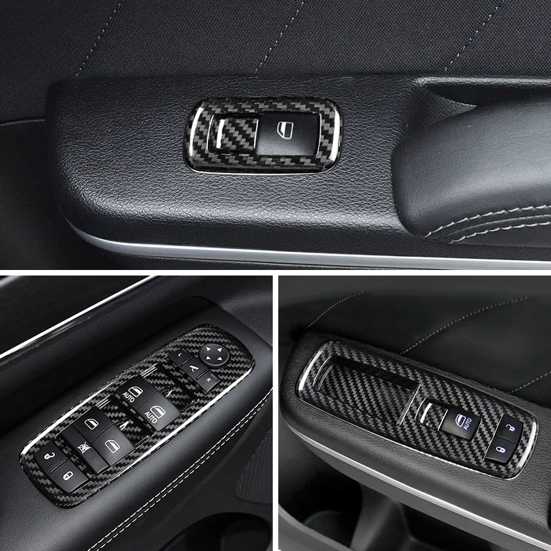 (15'-23') Charger Carbon Fiber Window Switch Covers