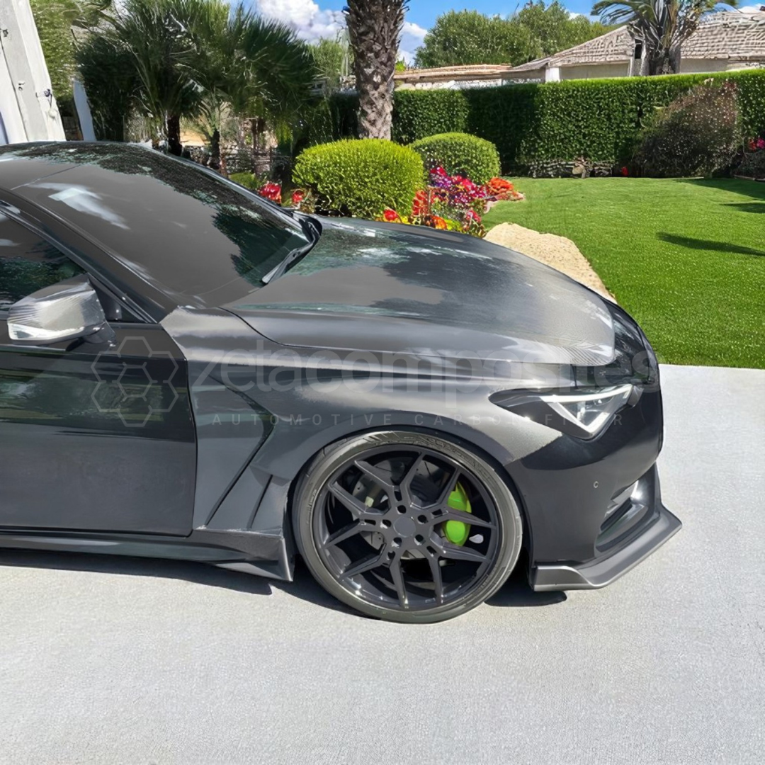 Carbon Fiber Fenders with Side Vents for Infiniti Q50 and Q60