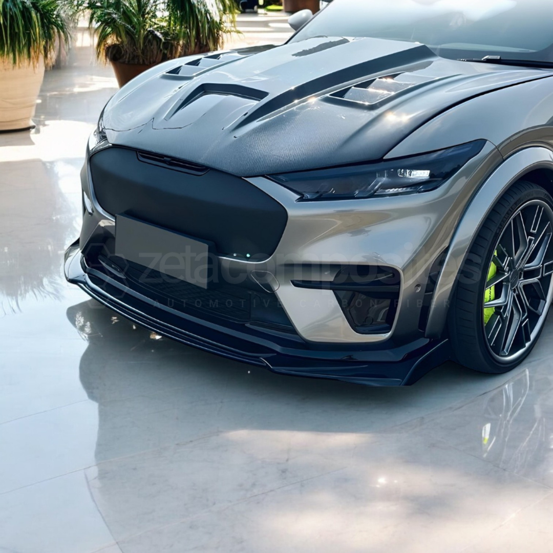 Mustang Mach E Carbon Fiber Hood - Terminator Style