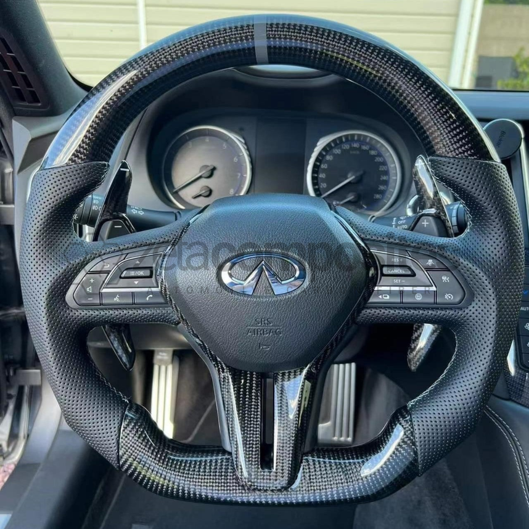 2018+ Infiniti Q50 Q60 Carbon Fiber Steering Wheel Customizable