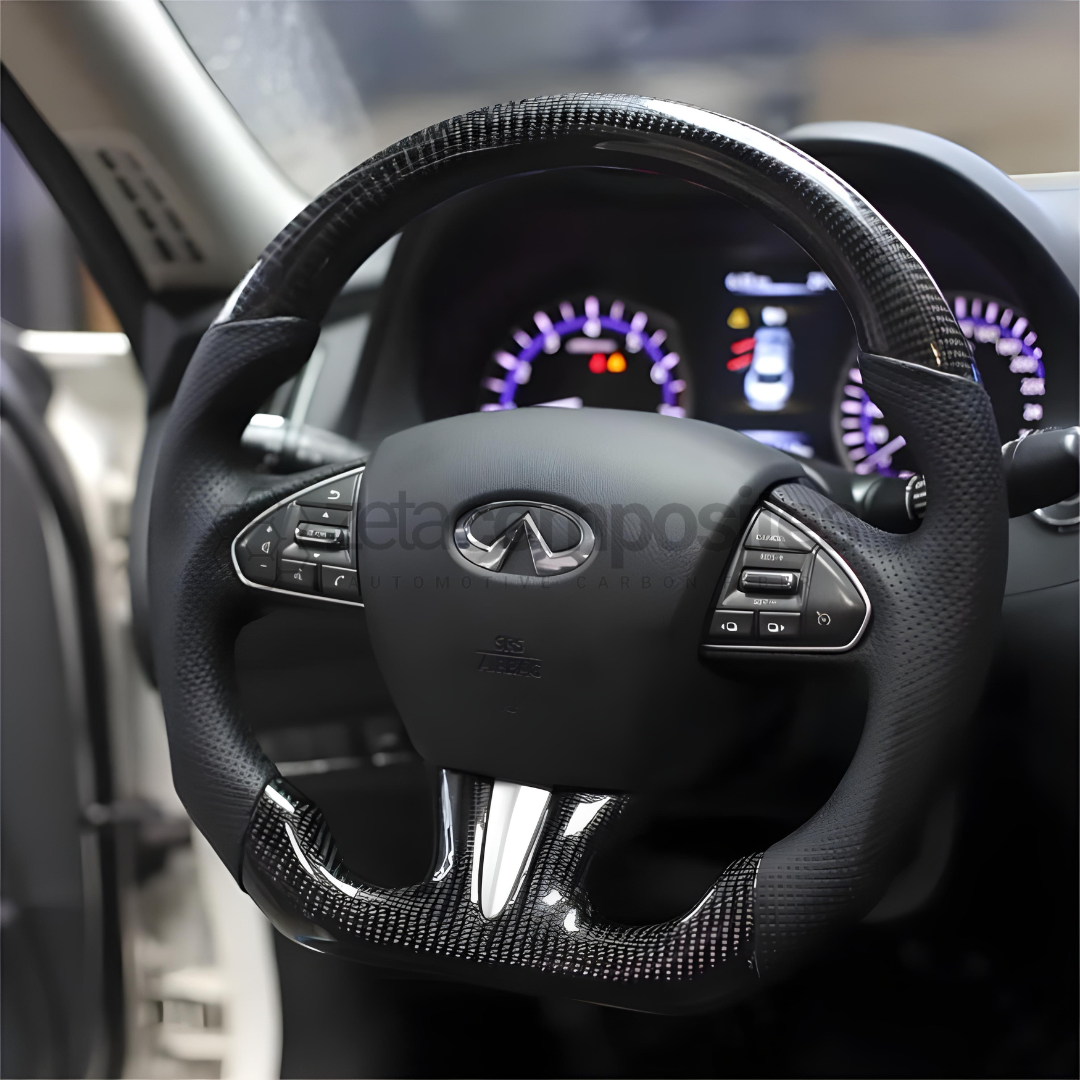 2014-2017 Infiniti Q50 Q60 Carbon Fiber Steering Wheel Customizable