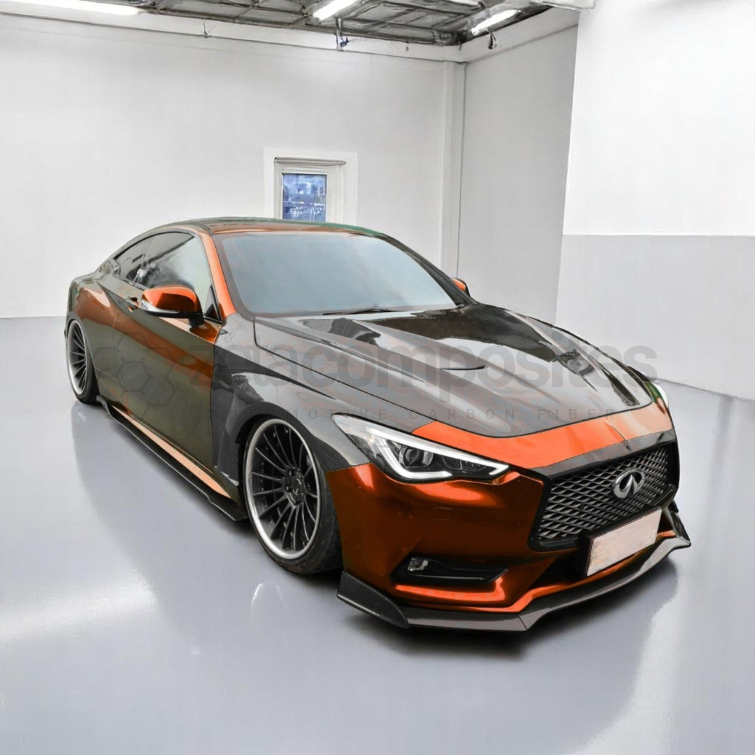 Carbon Fiber Side Skirts Splitters | Compatible with Infiniti Q50 Q60