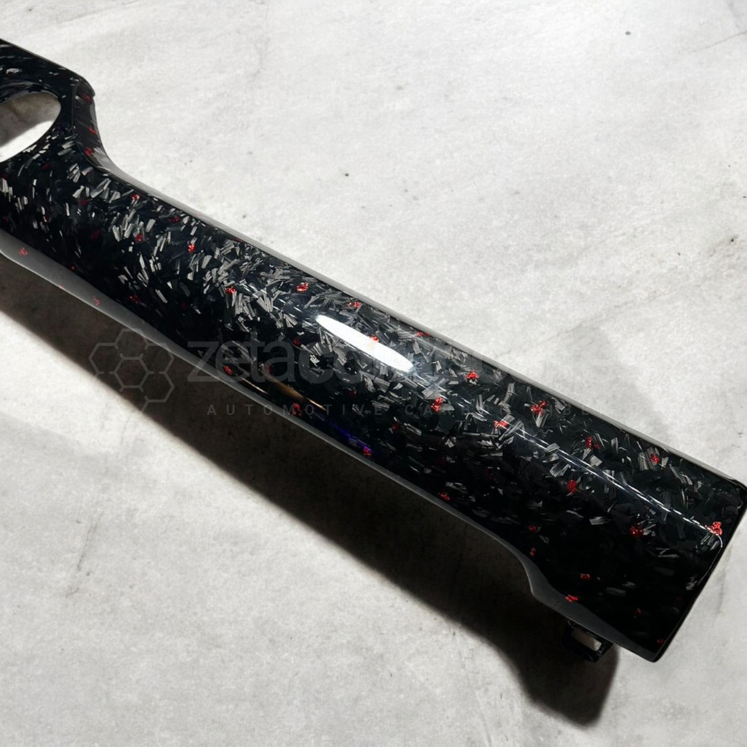 15'-23' Mustang Carbon Fiber Replacement Dash - Forged Carbon Fiber + Red Flakes