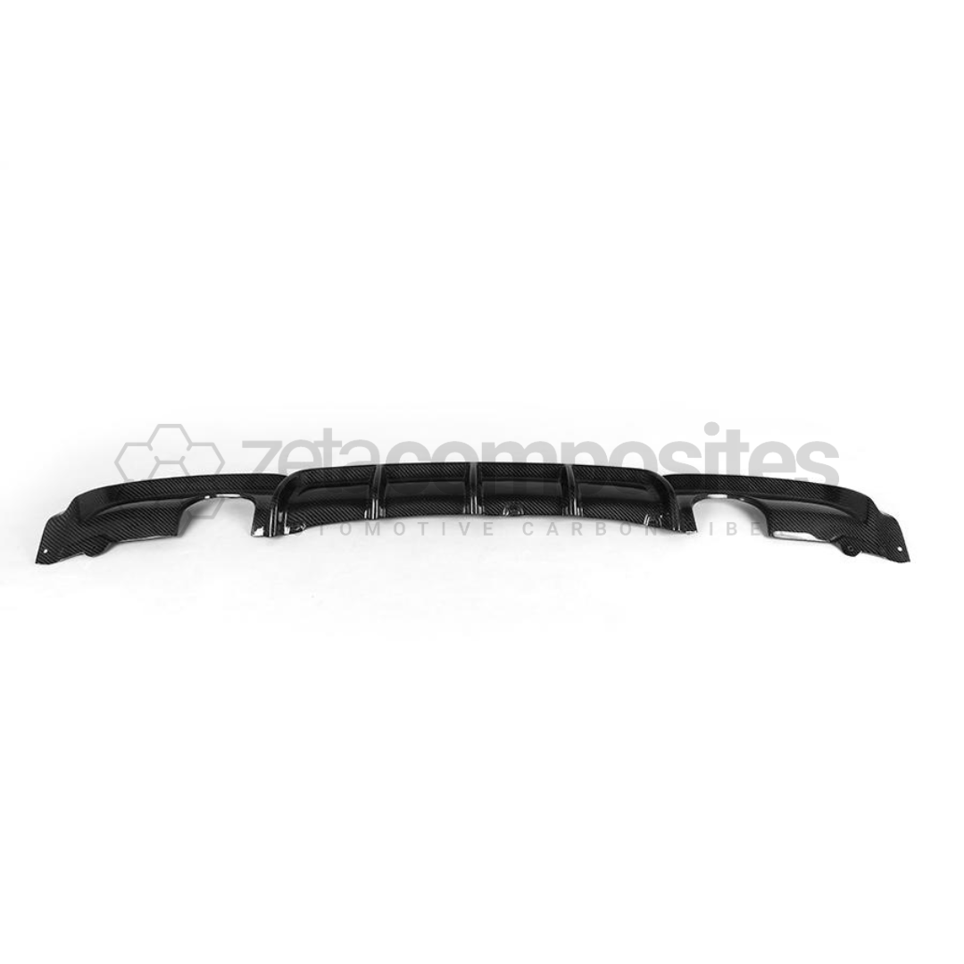 BMW F30 / 3 Series Carbon Fiber Double Sided Single Tip Diffuser