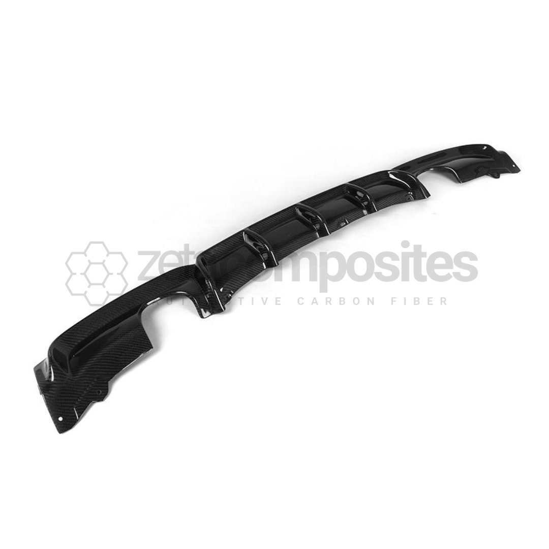 BMW F30 / 3 Series Carbon Fiber Double Sided Single Tip Diffuser