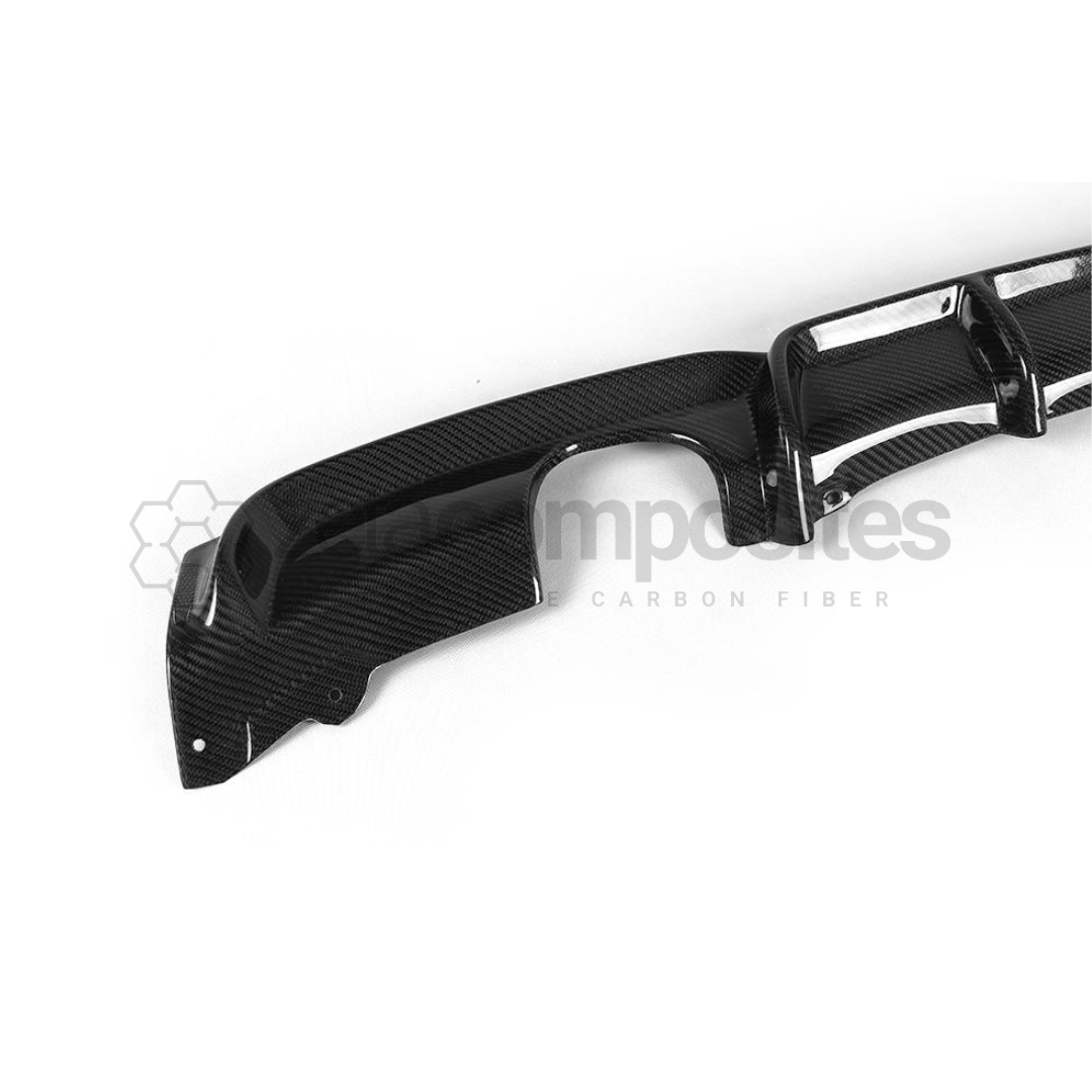 BMW F30 / 3 Series Carbon Fiber Double Sided Single Tip Diffuser