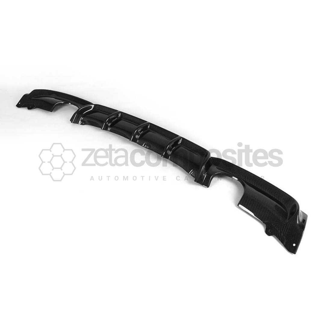BMW F30 / 3 Series Carbon Fiber Double Sided Single Tip Diffuser