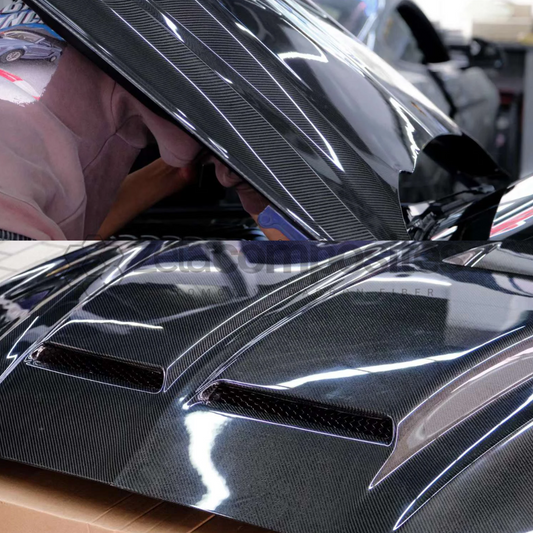 Carbon Fiber SuperSnake Style Hood for Mustang (2018'+)