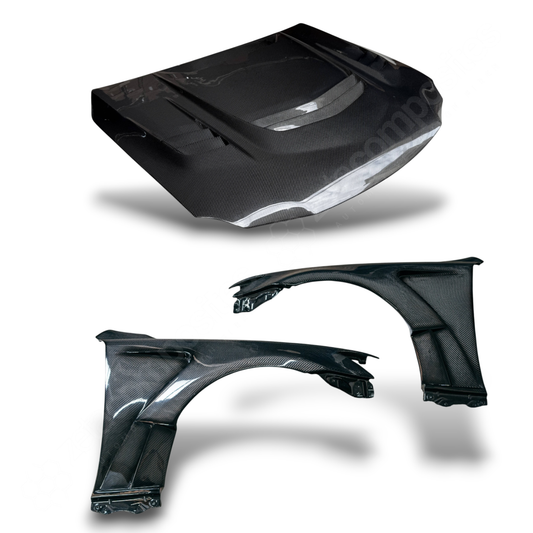 (2006'-2013') Lexus IS Carbon Fiber Hood & Fenders Kit - Vented