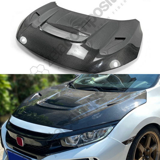 2017-2021 Civic Type-R FK8 Vented Carbon Fiber Hood