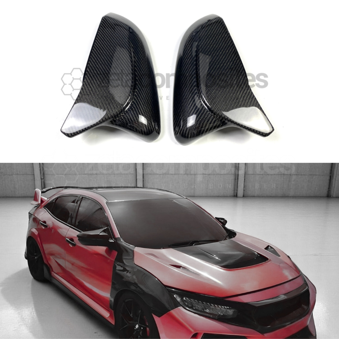 Carbon Fiber Replacement Mirror Caps M Style for 10th Gen Honda Civic FK7 FK8 (2016'-2021')