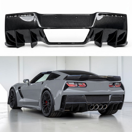 (14'-19') C7 Corvette Carbon Fiber Diffuser OE+ Style