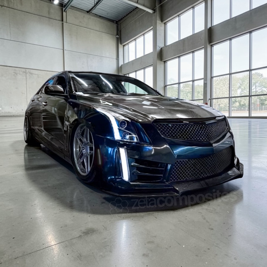(14'-19') Cadillac ATS Carbon Fiber Hood - V Style
