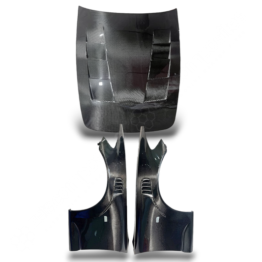 (2000'-2009') S2000 Carbon Fiber Hood & Fenders - Track Style