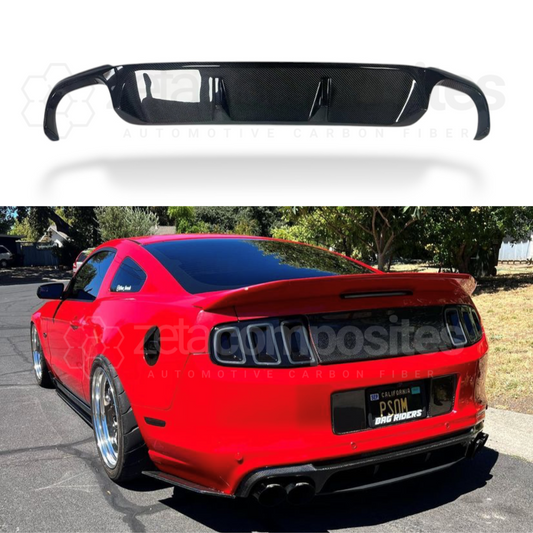 2013-2014 Mustang Carbon Fiber Gt500 Quad Tip Diffuser Rear Valance