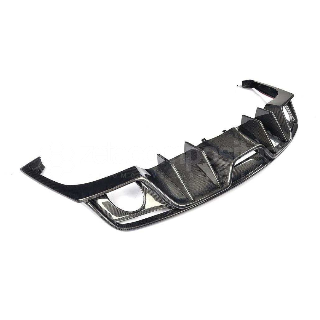 2015-2017 Carbon Fiber Diffuser Mustang Rear Valance Single Tip