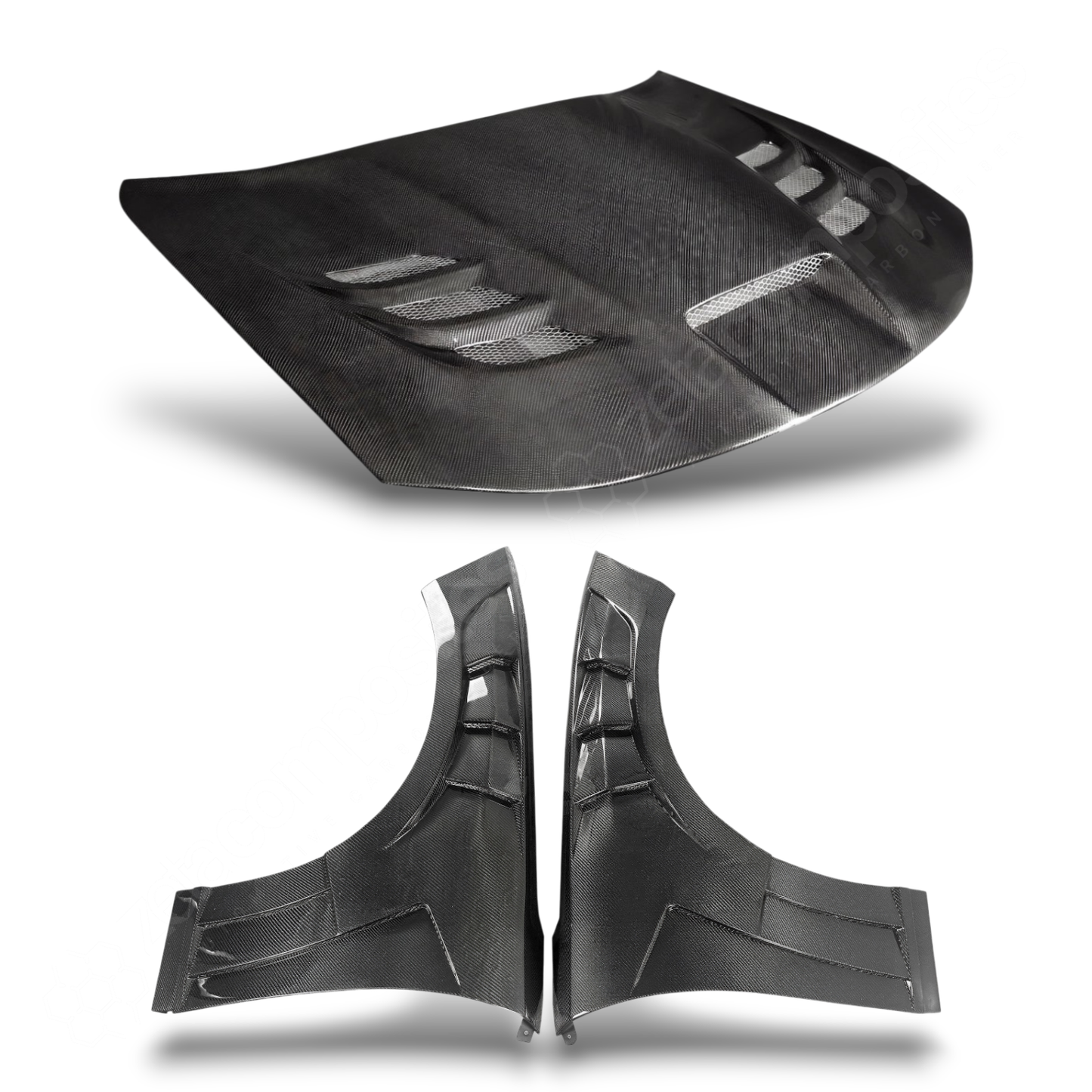 (2015'-2023') Charger Carbon Fiber Hood & Fenders - Viper Style